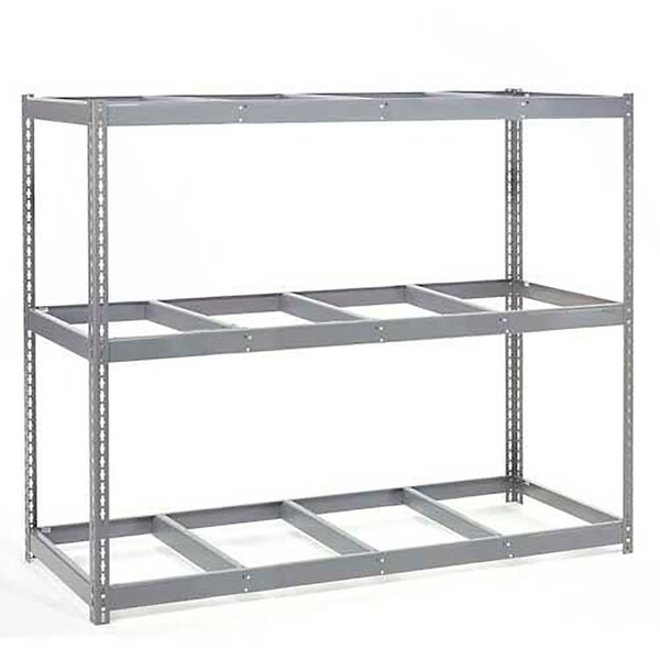 Global Industrial Wide Span Rack 96Wx48Dx96H, 3 Shelves No Deck 800 Lb Cap. Per Level, Gray B2297094 - main